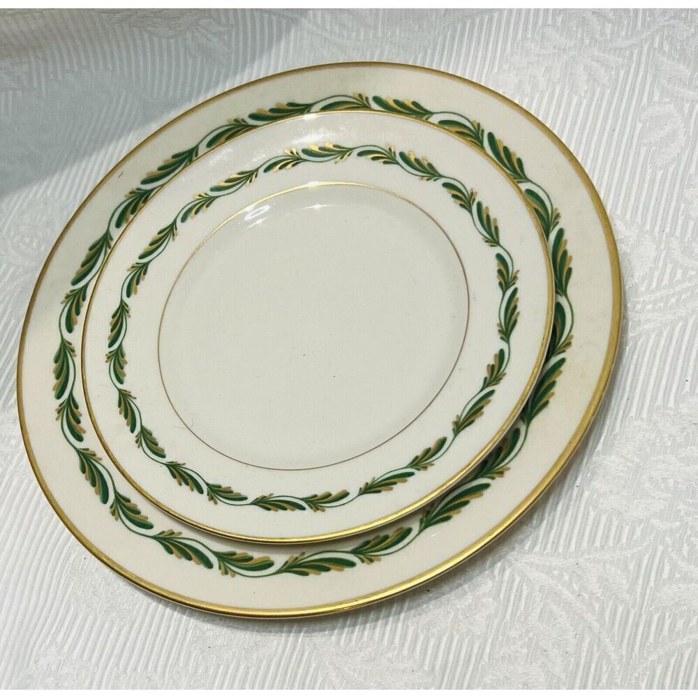 Franciscan Pottery Fine China Arcadia Green Salad & Bread Plate 8.5” & 6.5”‎ Vtg